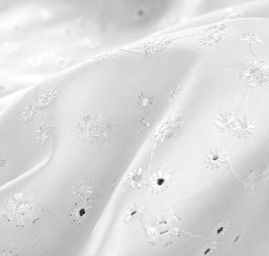 Krajka madeira bavlněná bílá drobný květinový vzor