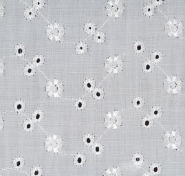 Krajka madeira bavlněná bílá drobný květinový vzor