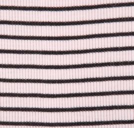 Úplet bavlna směs černé proužky růžový