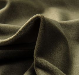 Samet pružný velur mat olivově zelený