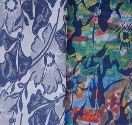 Žákárová látka vzor květy oboustranná