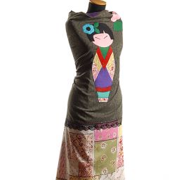 Kreativní textilní aplikace panenka