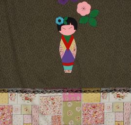 Kreativní textilní aplikace panenka