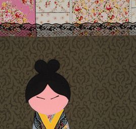 Kreativní textilní aplikace panenka