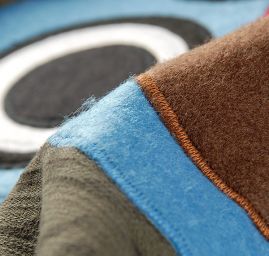 Kreativní textilní aplikace sovy modrá/hnědá