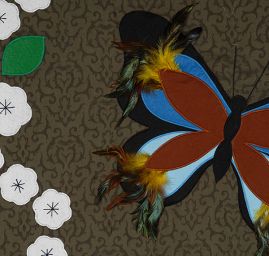 Kreativní textilní aplikace motýl