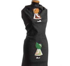 Kreativní textilní aplikace panenky hnědá/zelená