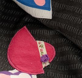 Kreativní textilní aplikace panenky modrá/růžová