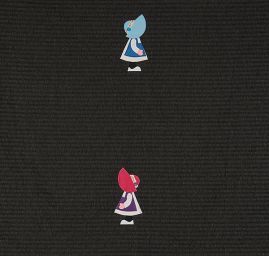 Kreativní textilní aplikace panenky modrá/růžová