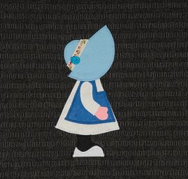 Kreativní textilní aplikace panenky modrá/růžová