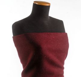 Vlněná kabátová látka vínové barvy oboustranná