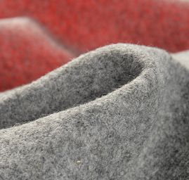 Flauš vlna směs oboustranná červeno/šedá