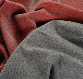 Flauš vlna směs oboustranná červeno/šedá