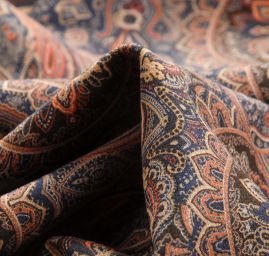 Úplet nurek krepa paisley modrá/hnědá