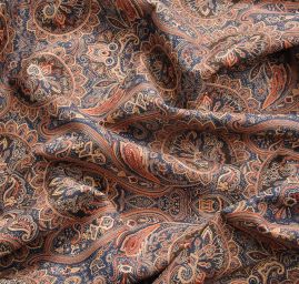 Úplet nurek krepa paisley modrá/hnědá