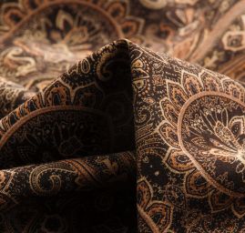 Úplet nurek krepa paisley hnědá/hnědá