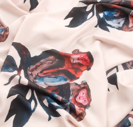 Žoržetová pletenina design MarLen tisk opice