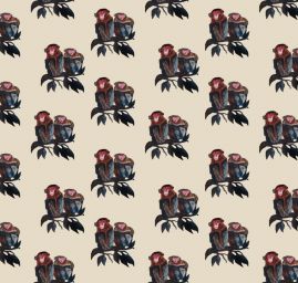 Žoržetová pletenina design MarLen tisk opice