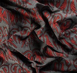 Replika historické tkaniny Arras růžová/šedá