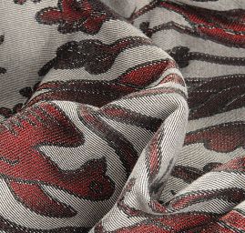 Replika historické tkaniny Arras vínová/šedá