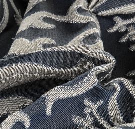 Replika historické tkaniny Arras modrá/šedá