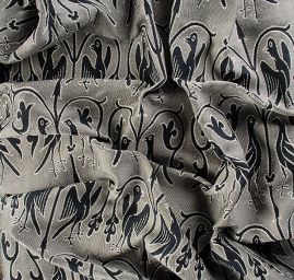 Replika historické tkaniny Arras bílá/modrá