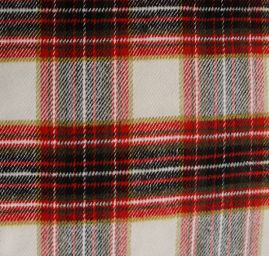 Kostýmová látka vlna směs s vlasem  tartan červená