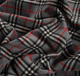 Kostýmová látka vlna směs s vlasem kostka černá