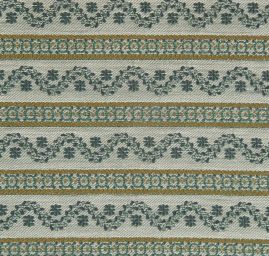 Brokát nepružný květy proužky zelné