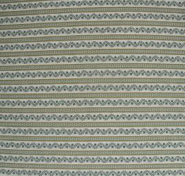 Brokát nepružný květy proužky zelné