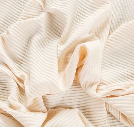 Bavlněný úplet plastický vzor proužku smetanový