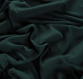 Bavlněný úplet plastický vzor proužků tm. zelený