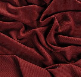 Bavlněný úplet plastický vzor proužků vínovohnědá