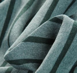 Bavlněná pletenina tunel vzor proužků zelená