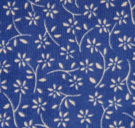 Manšestr pružný vzor drobné květy modrý