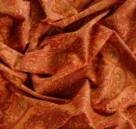 Manšestr prací kord paisley ornament hnědý