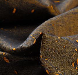 Riflovina s ažurou žlutá/modrá