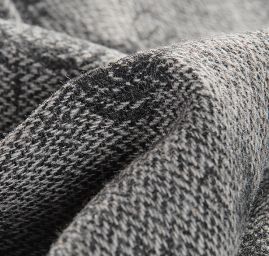 Vlněná látka tvíd vzor růží černošedá