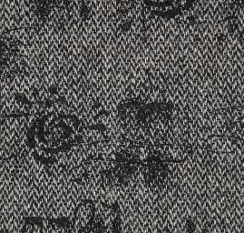 Vlněná látka tvíd vzor růží černošedá