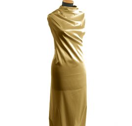 Pružný satén hladký zlatý