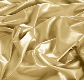 Pružný satén hladký zlatý