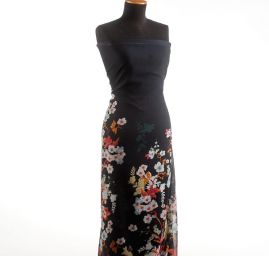 Žoržet variace kimono style pnoucích květů/modrá