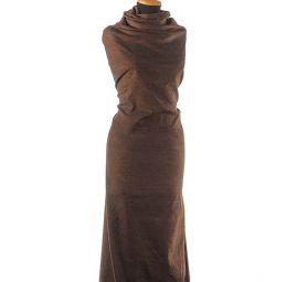 Pružný manšestr jemný vlas melír hnědá/sv.šedá