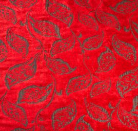 Žakárová látka obojstranná motív listy