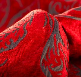 Žakárová látka obojstranná motív listy