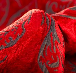 Žakárová látka obojstranná motív listy