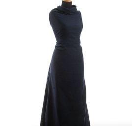 Kostýmová látka Art Fabrics mohér/vlna tm. modrá