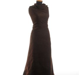 Kostýmová látka Art Fabrics mohér/vlna tm.hnědá