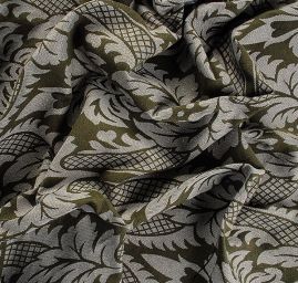 Replika historické tkaniny Rokoko olivová/rex