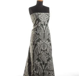 Replika historické tkaniny Rokoko tm. zelená/rex